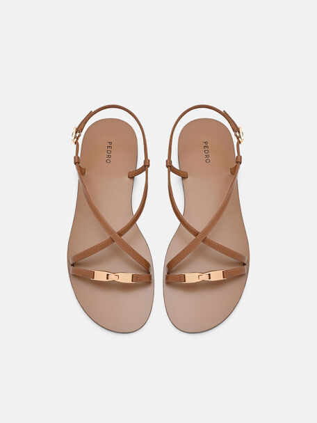 Hitch Ankle Strap Sandals, Cognac