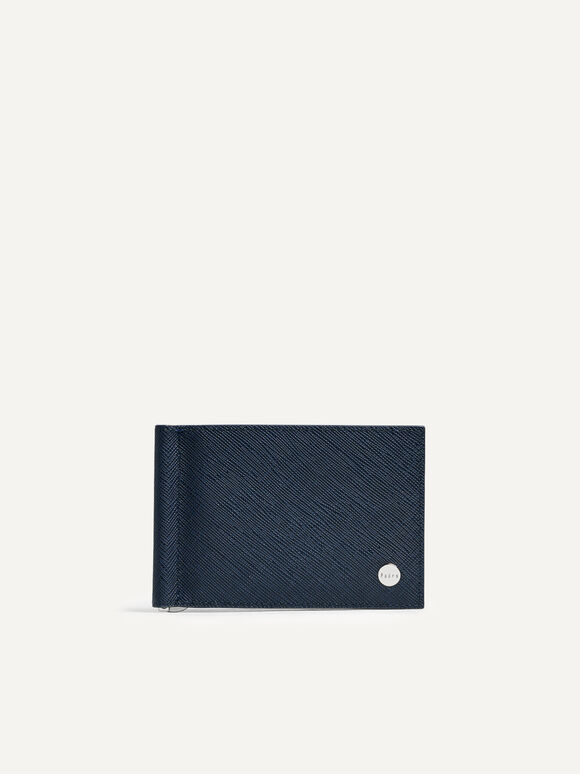Oliver皮革雙折疊錢包帶錢夾卡包, 海军蓝色