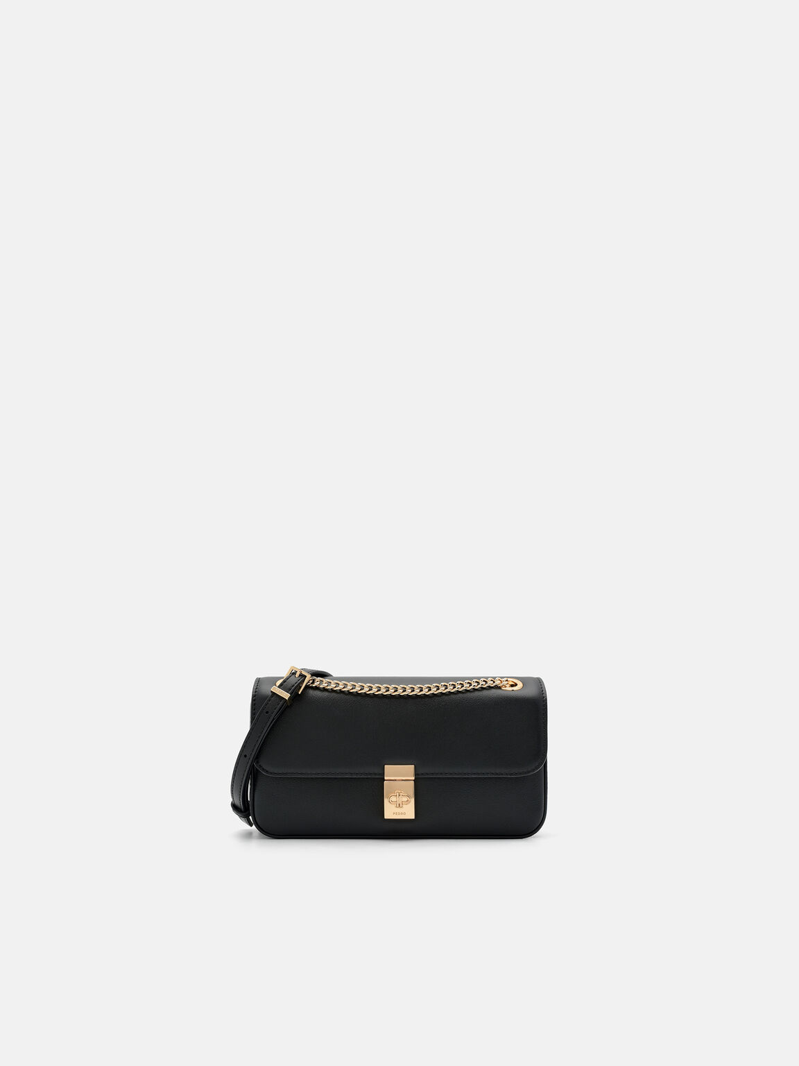 Farida Leather Mini Shoulder Bag, Black