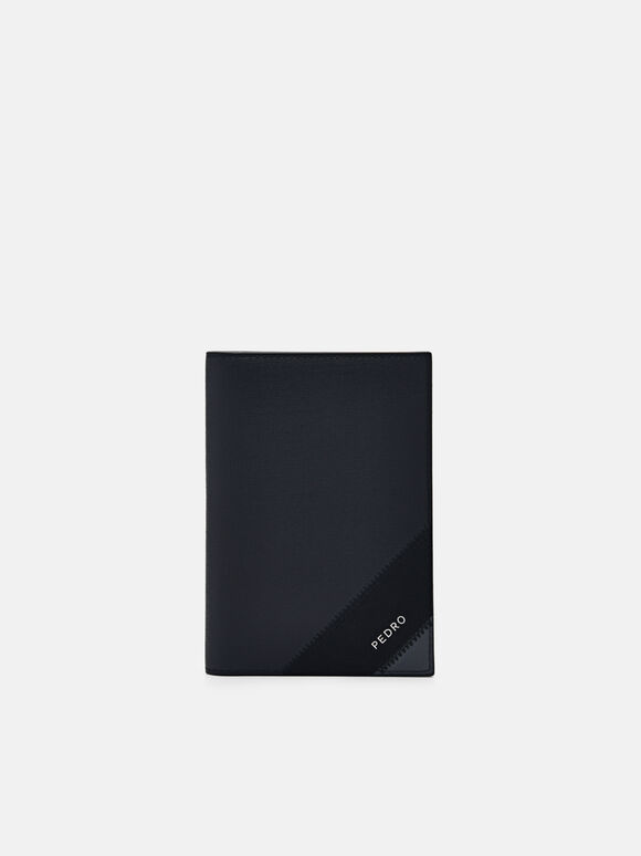 Leather Bi-Fold Passport Holder, Black