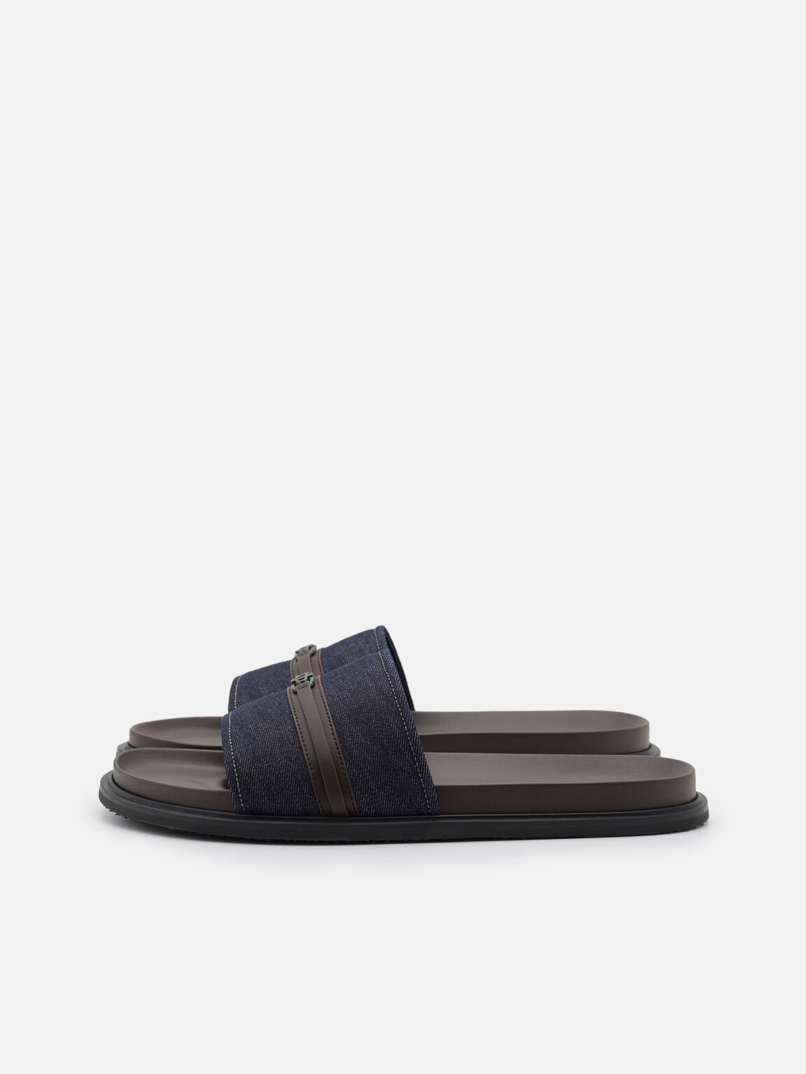 Renly Slide Sandals, Navy Denim