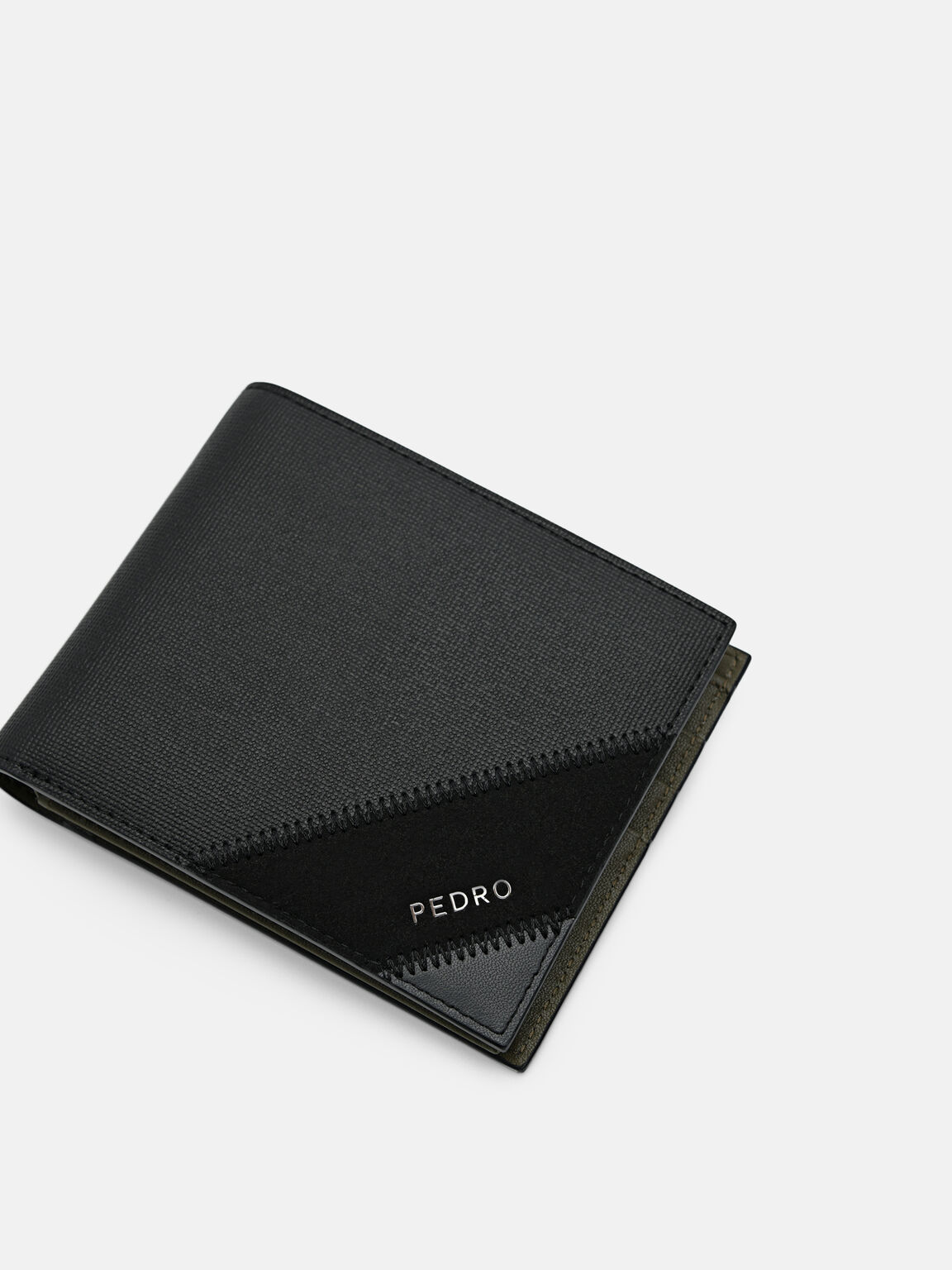 Leather Bi-Fold Coin Wallet, Black