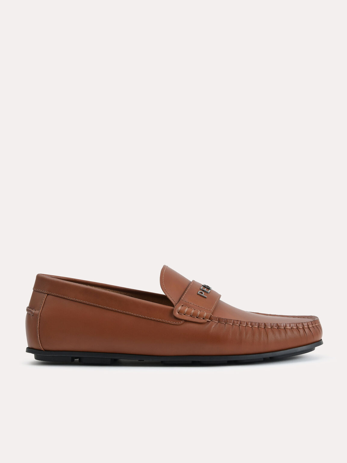Burnished Leather Moccasins, Brown