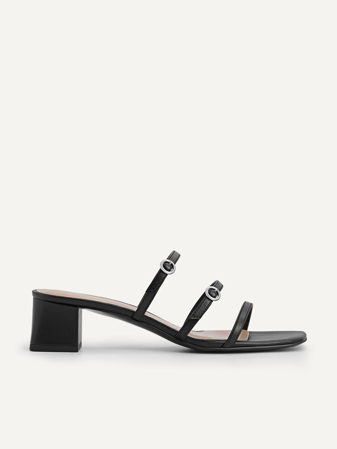Strappy Heeled Sandals, Black, hi-res