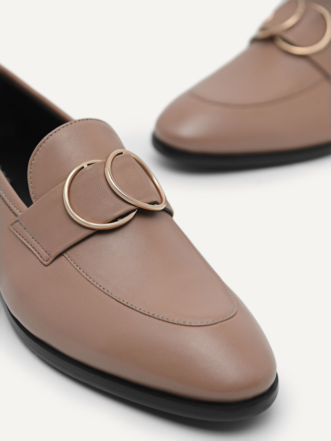 Leather Loafers, Nude