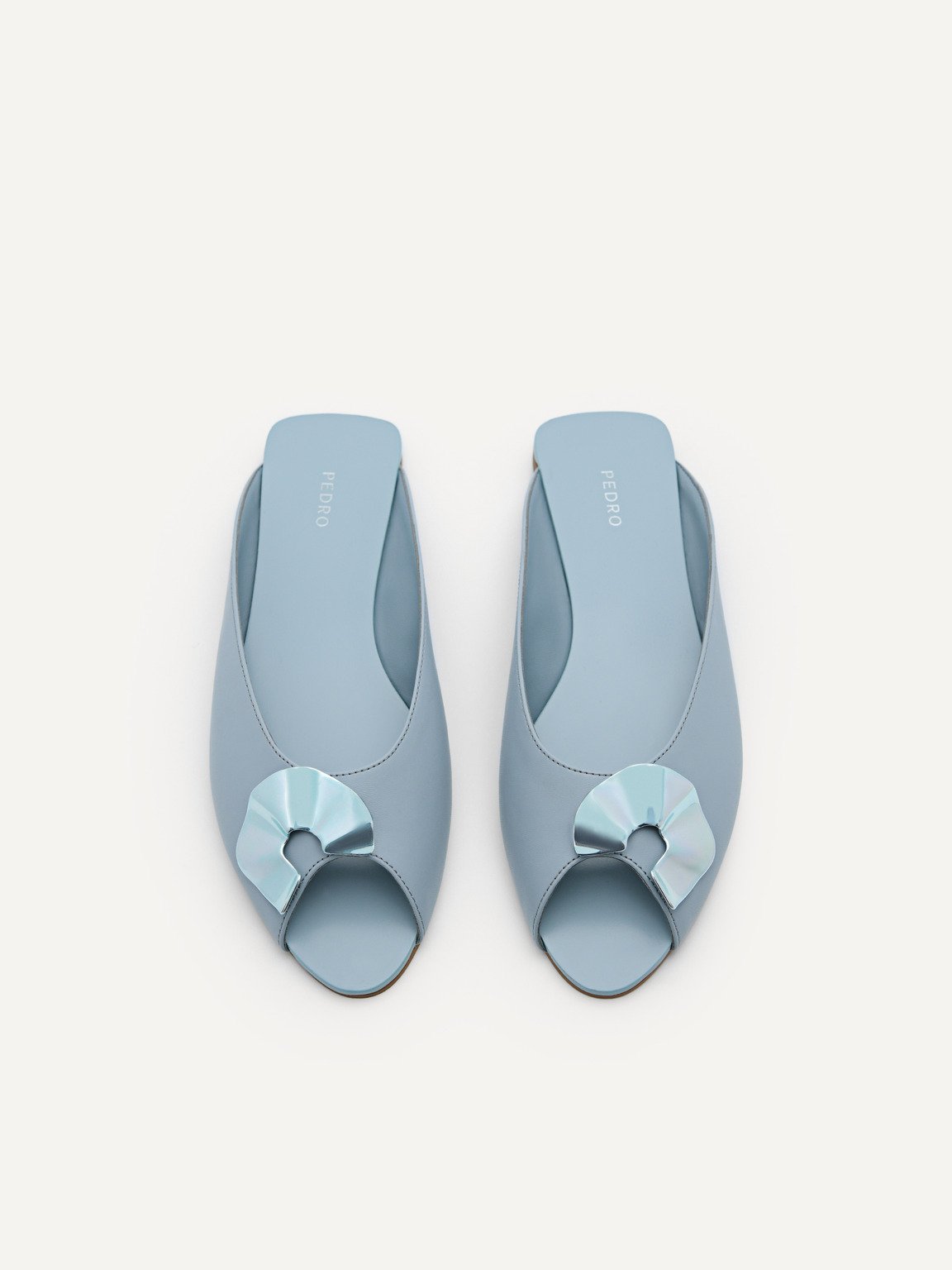 Iris Flat Sandals, Slate Blue