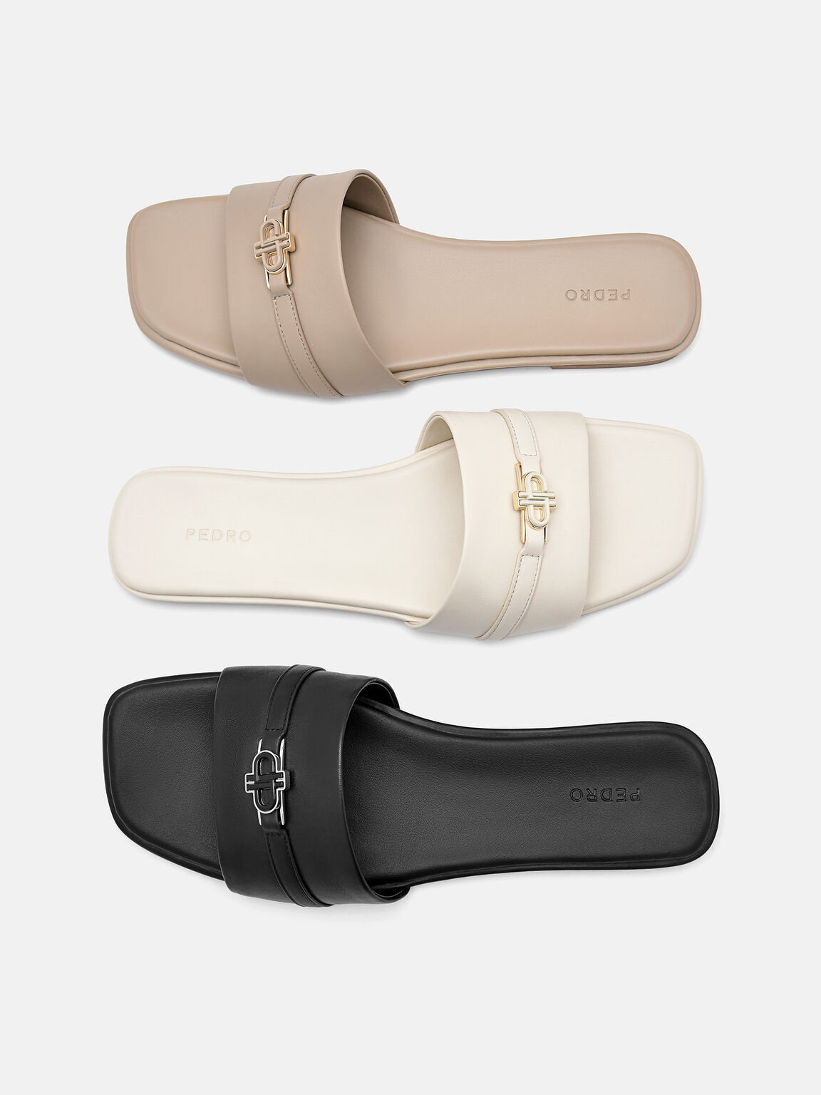 Leather Sandals, Taupe