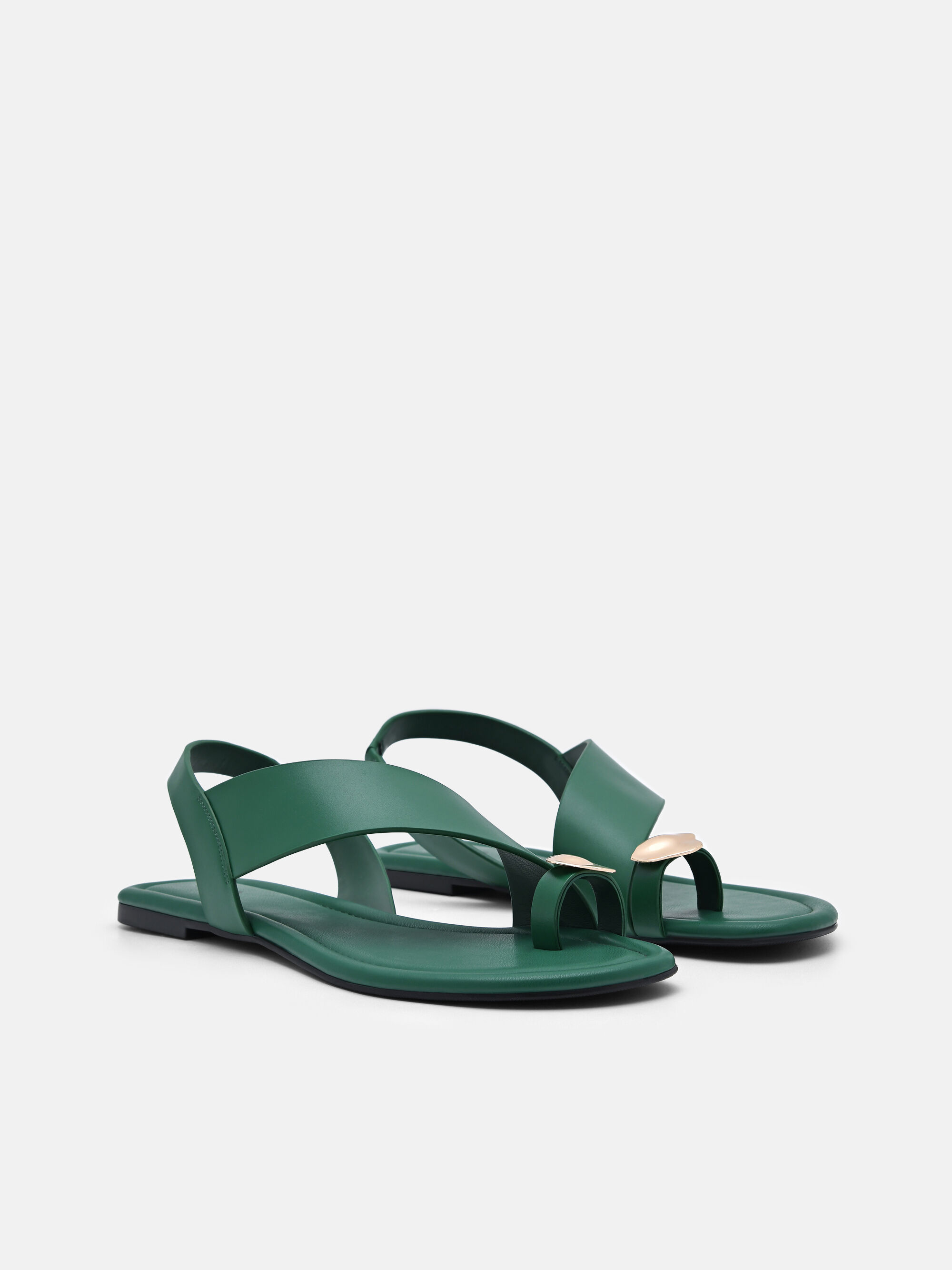 Dark Green Alexis Leather Slingback Sandals - PEDRO US