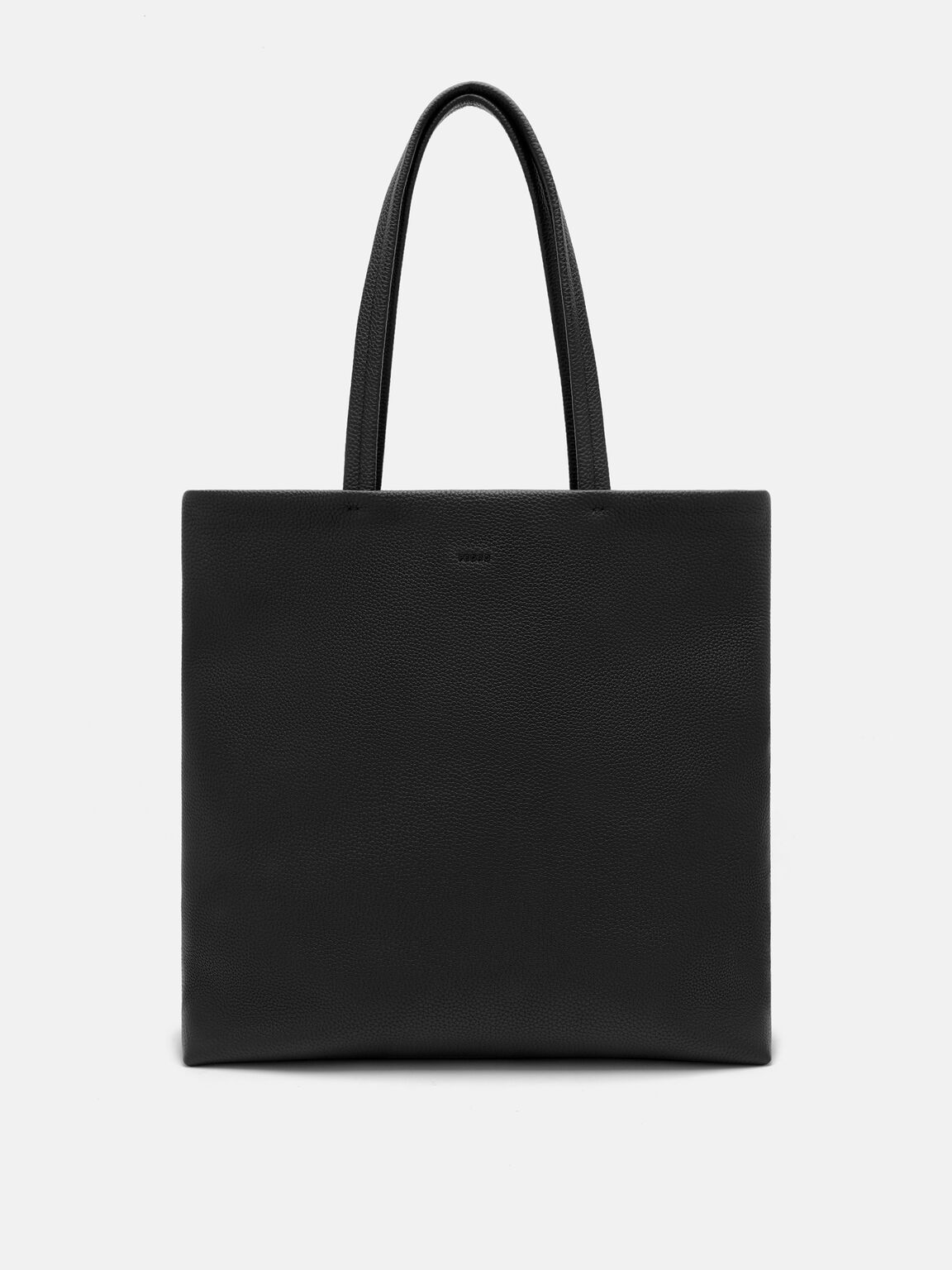 Asher Leather Zippered Tote Bag, Black