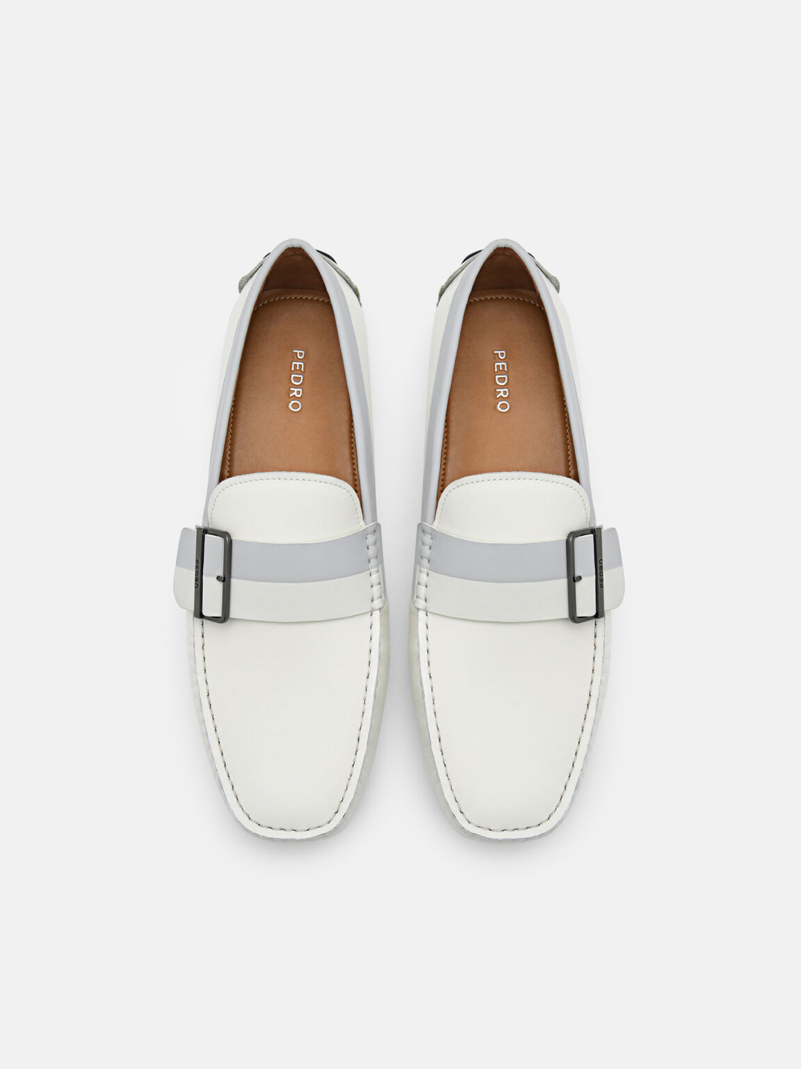 Ripley皮革莫卡辛鞋, 白色