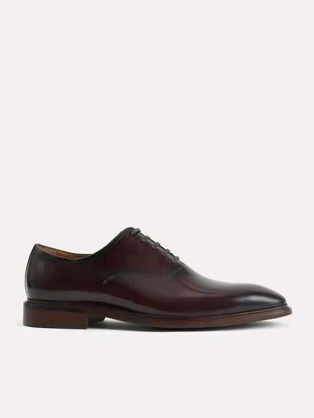 Burnished Leather Oxfords, Brown