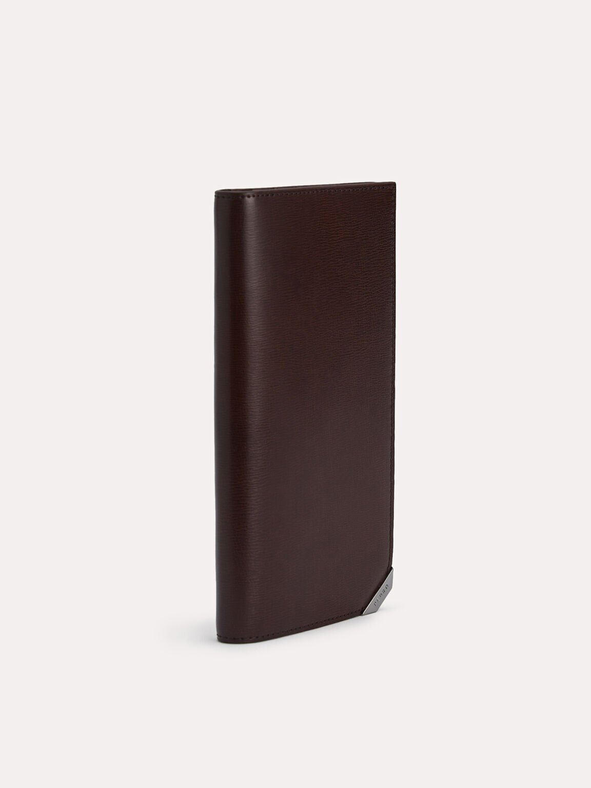 Long Textured Leather Wallet, Brown