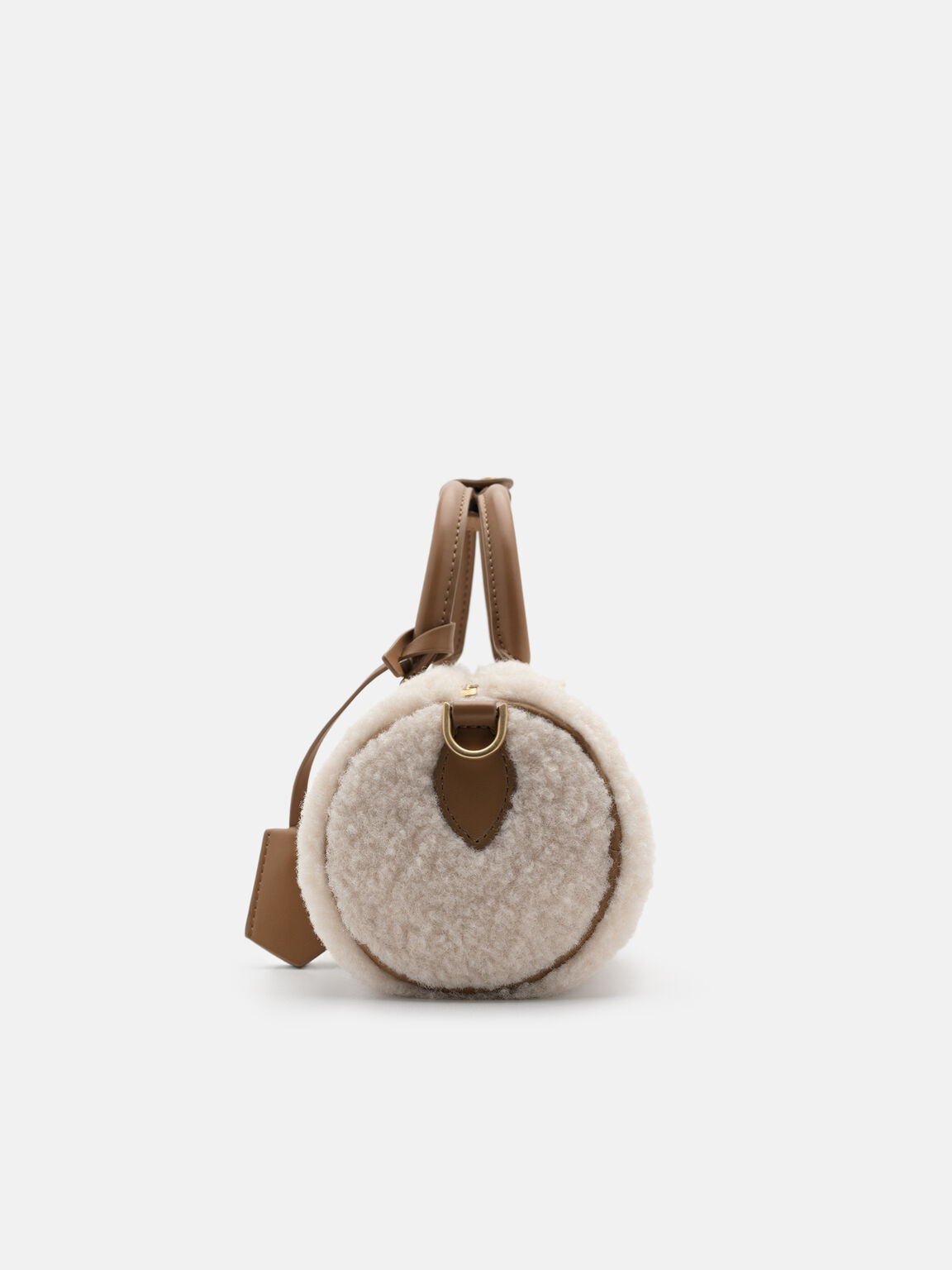 Ilena Faux Fur Bowling Bag, Camel
