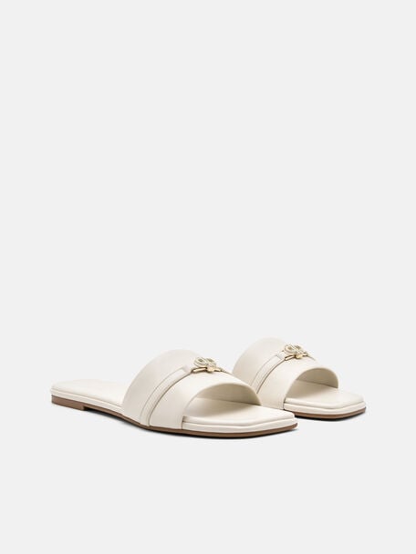 Leather Sandals, Chalk