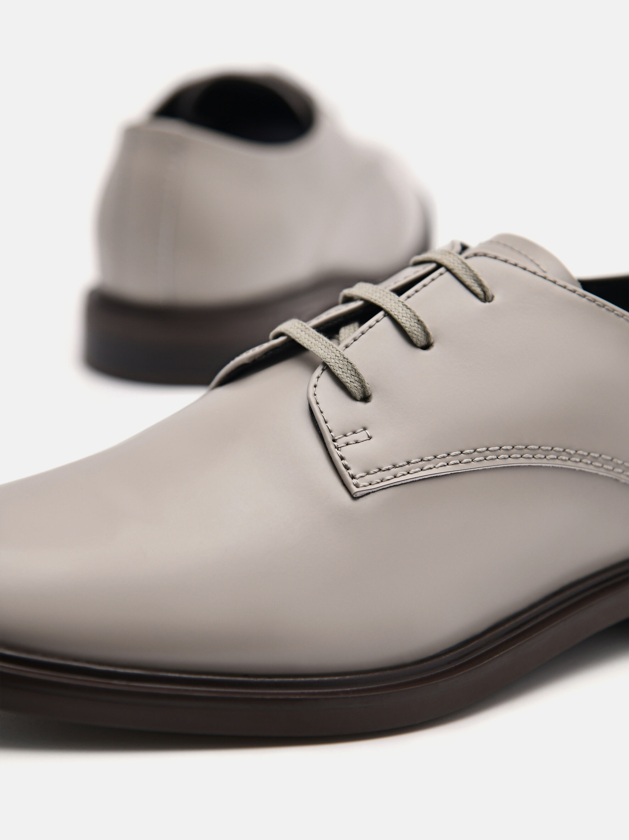 Grey PEDRO Studio Lou Leather Derby Shoes PEDRO SG
