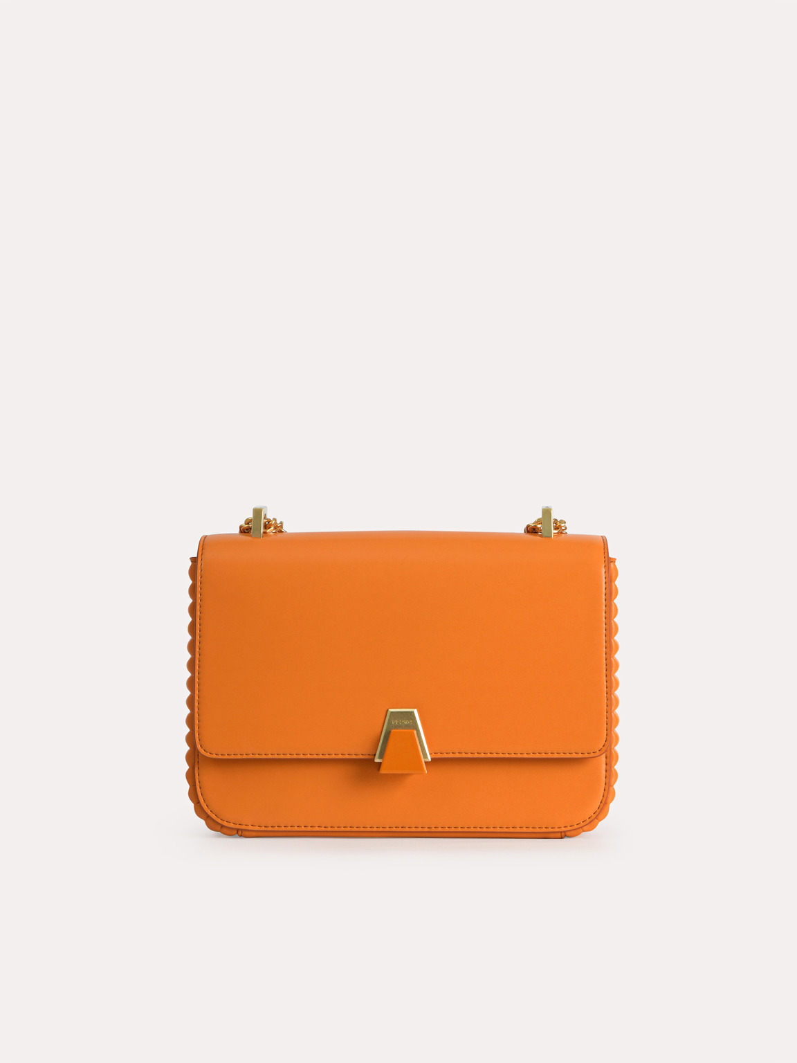 Structured Shoulder Bag, Orange