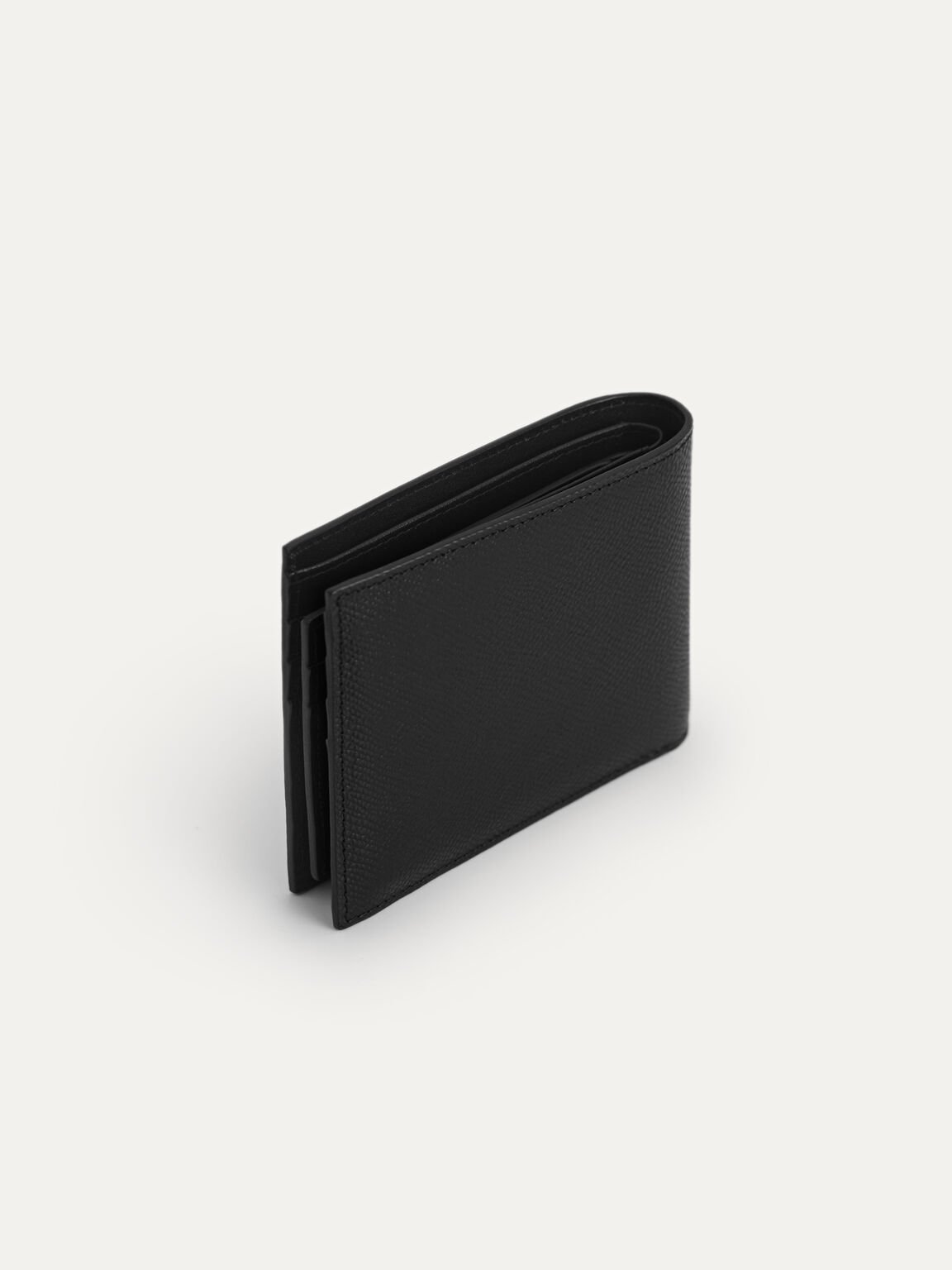 Icon Leather Bi-Fold Wallet with Insert, Black, hi-res