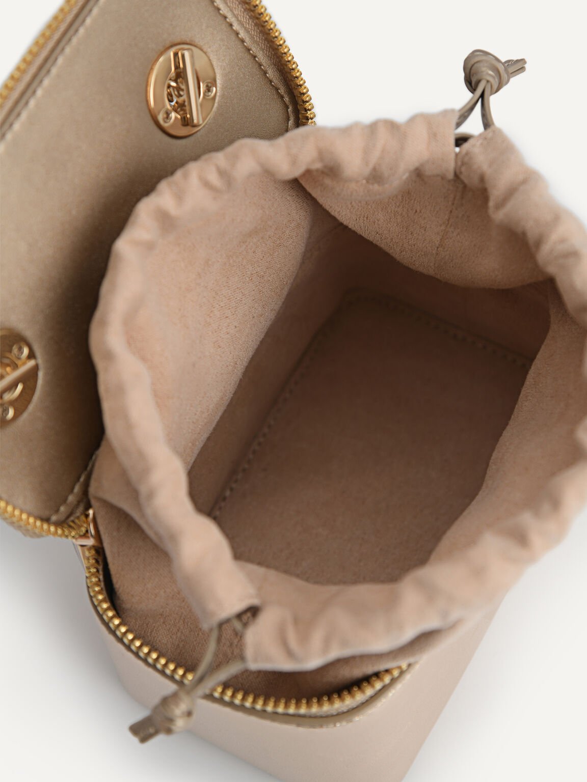 Ari Leather Mini Vanity Case, Gold