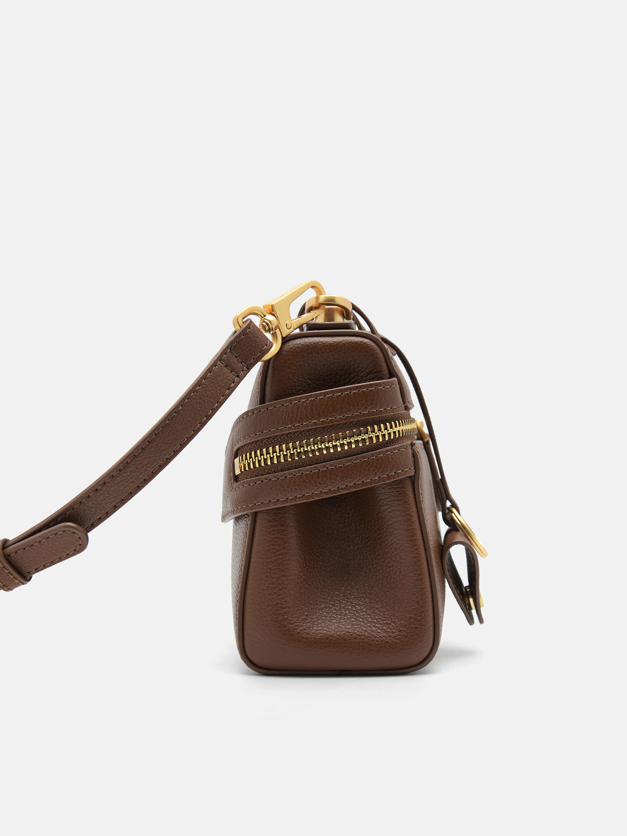 Brown Alyssa Leather Shoulder Bag - PEDRO US