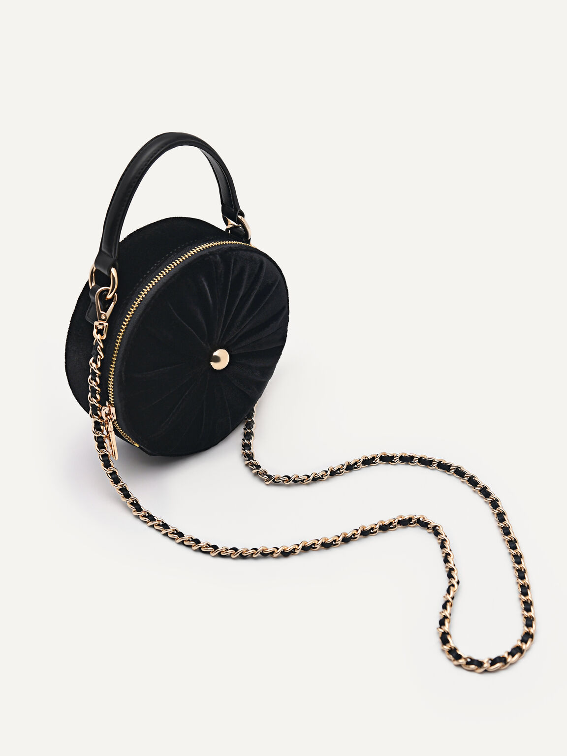 Lyra Round Shoulder Bag, Black