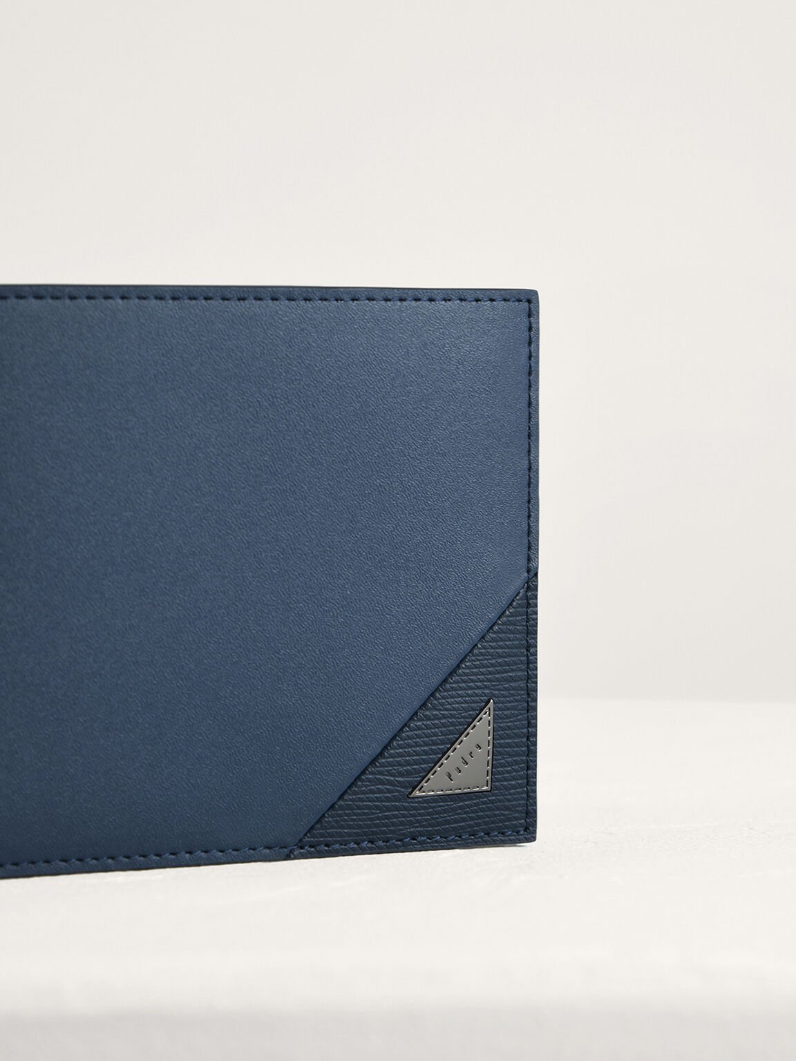 Leather Bi-Fold with Insert, Navy