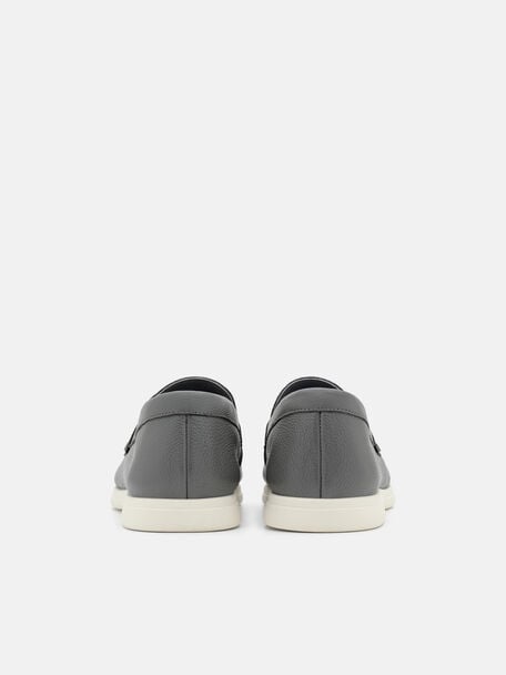 Oliver Tumbled Leather Loafers, Grey Tumble