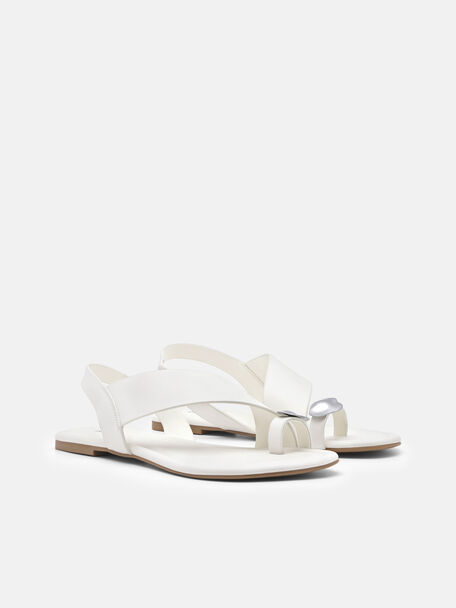 Alexis Leather Slingback Sandals, Chalk