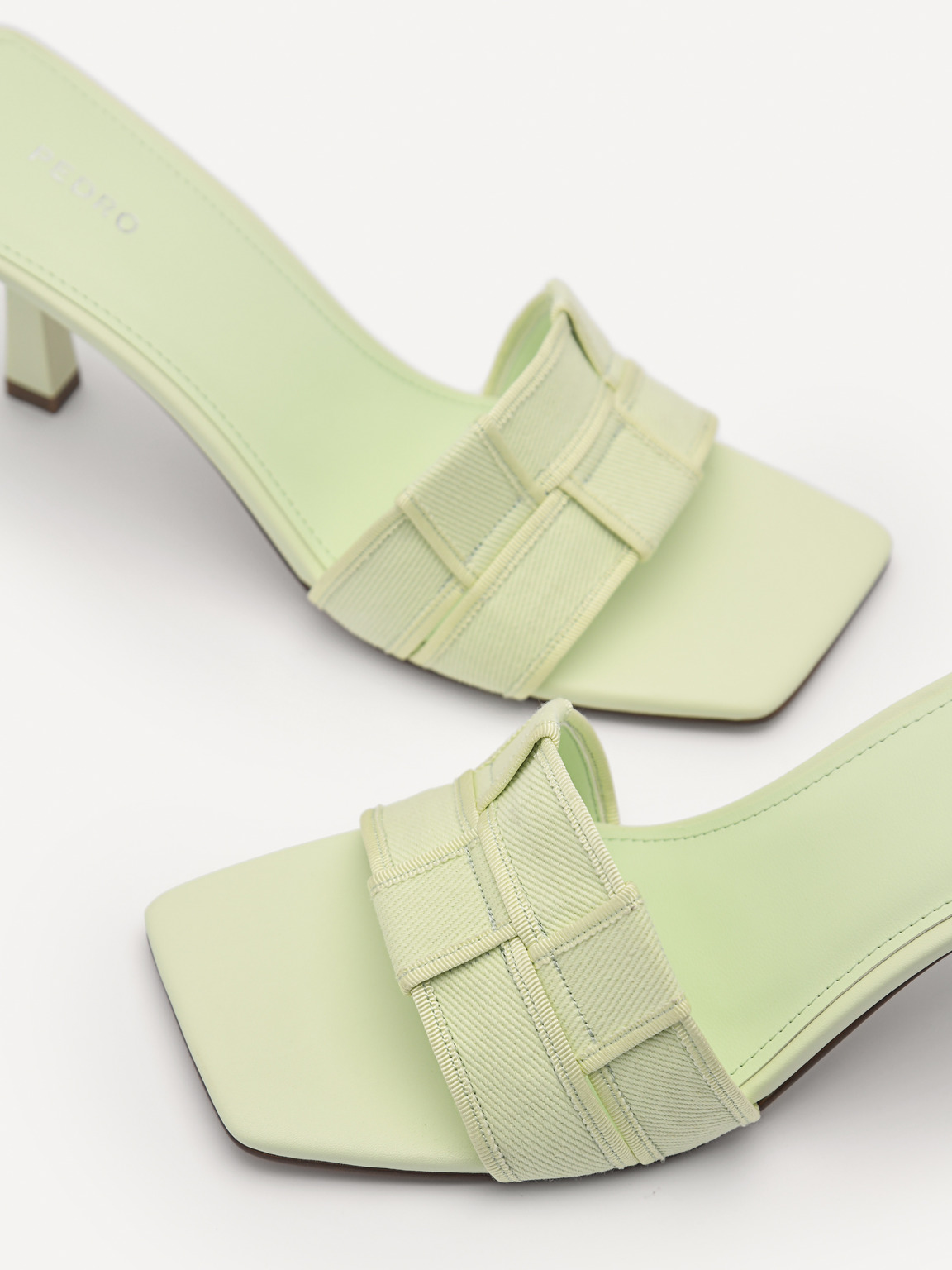 Ibiza Woven Heel Sandals, Light Green
