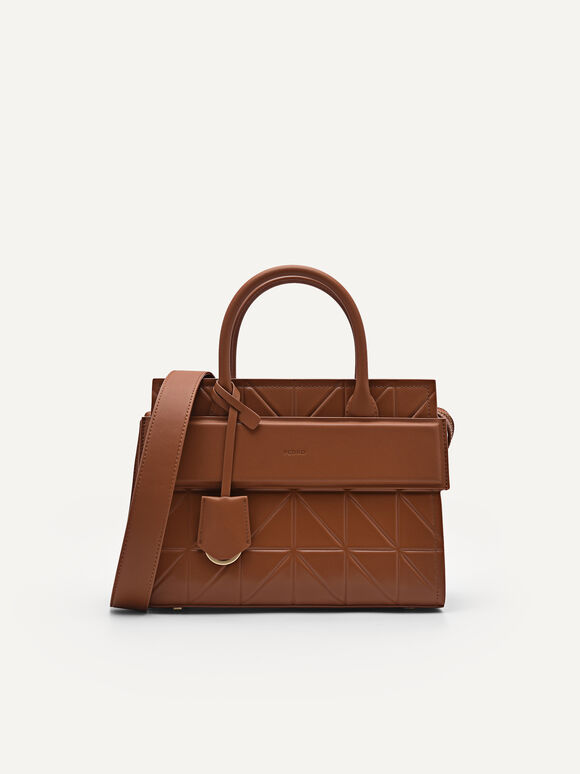 PEDRO Studio Bella Leather Handbag in Pixel, Brown
