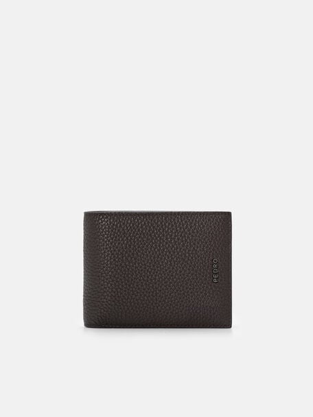 Tumbled Leather Bi-Fold Wallet with Insert, Espresso Brown Tumble