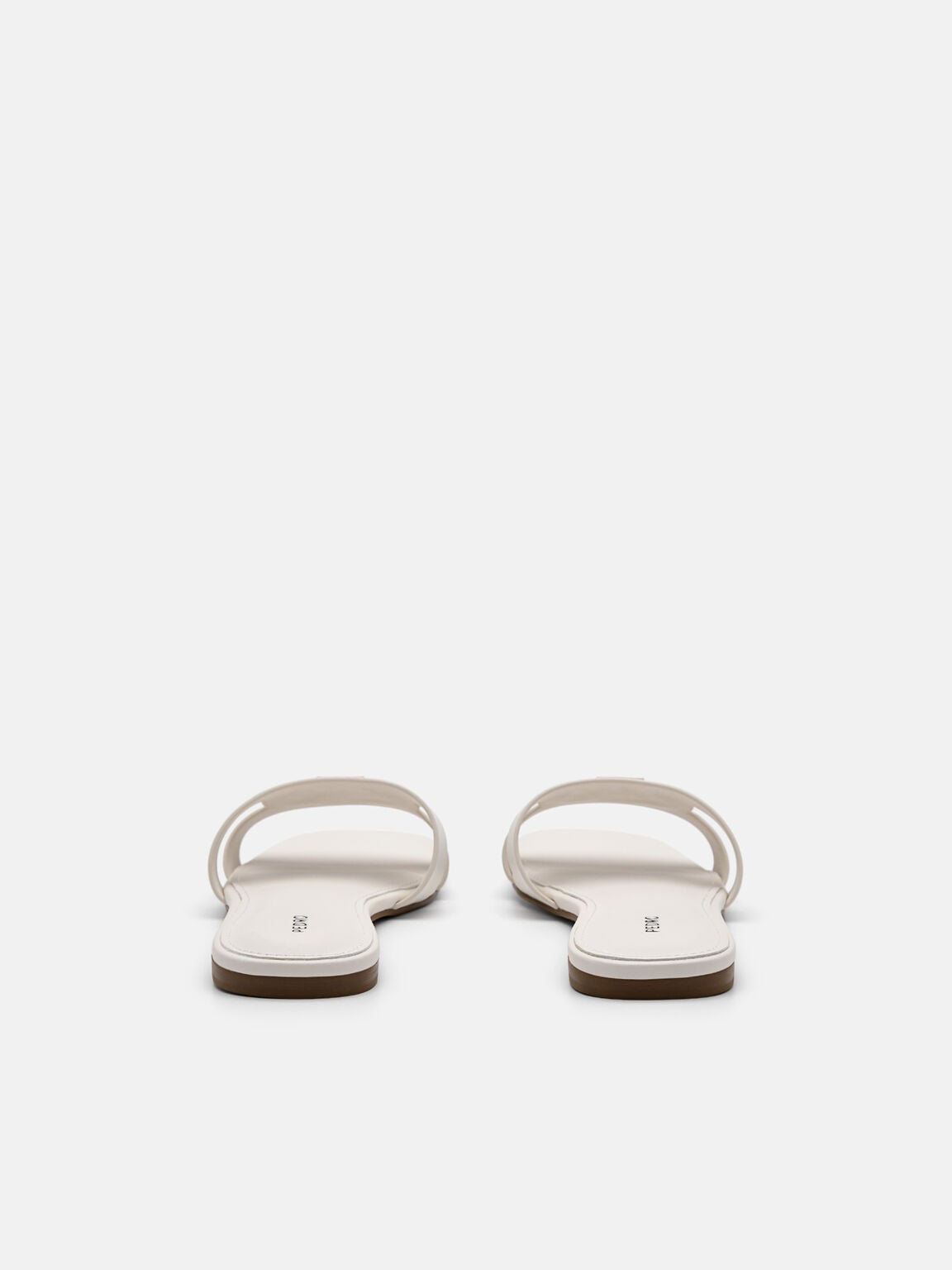 Leather Slip-On Sandals, Chalk