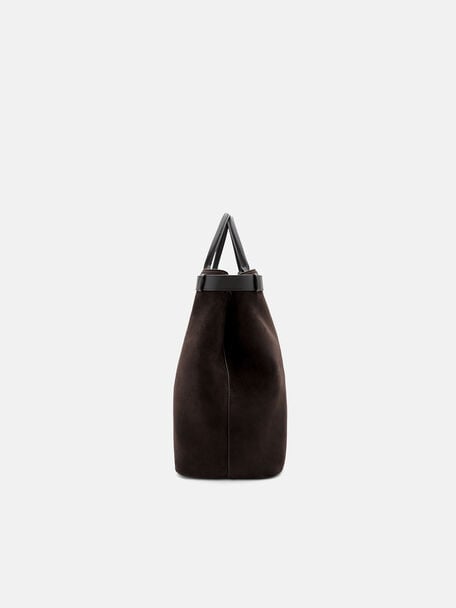 Tyson Duffel Bag, Espresso Brown Suede