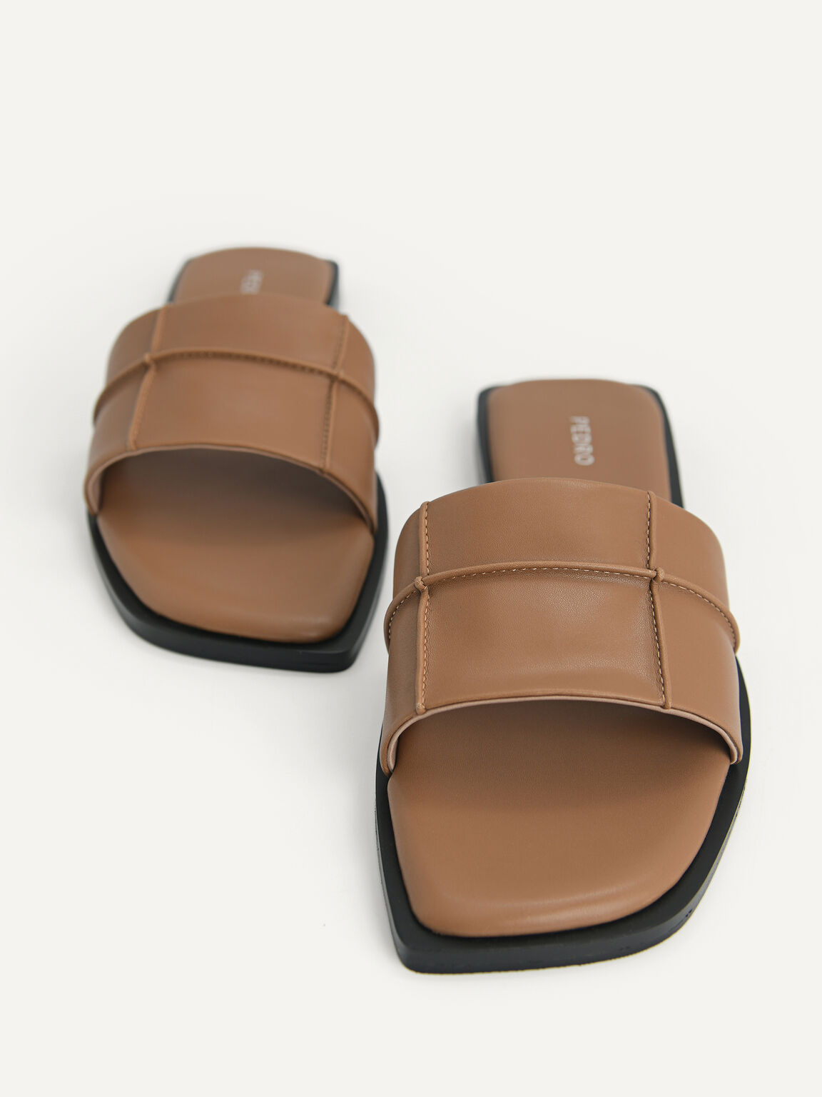 Slide Sandals, Brown, hi-res