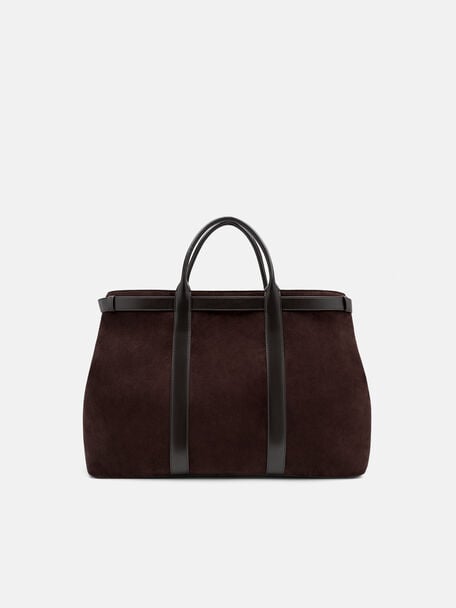 Tyson Duffel Bag, Espresso Brown Suede