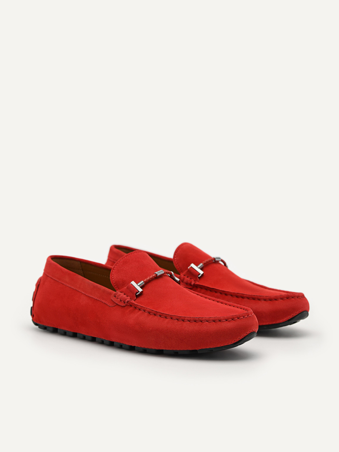 Robert Suede Driving Shoes, Red