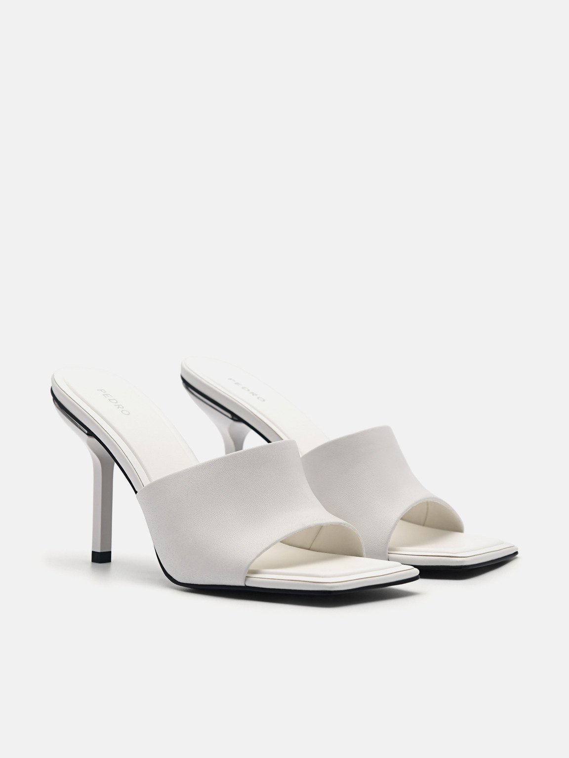 Maria Leather Heel Sandals, White