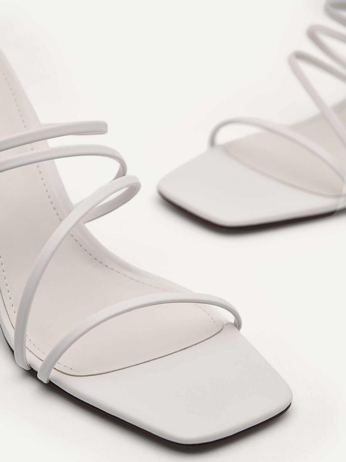 Strappy Heeled Sandals, White