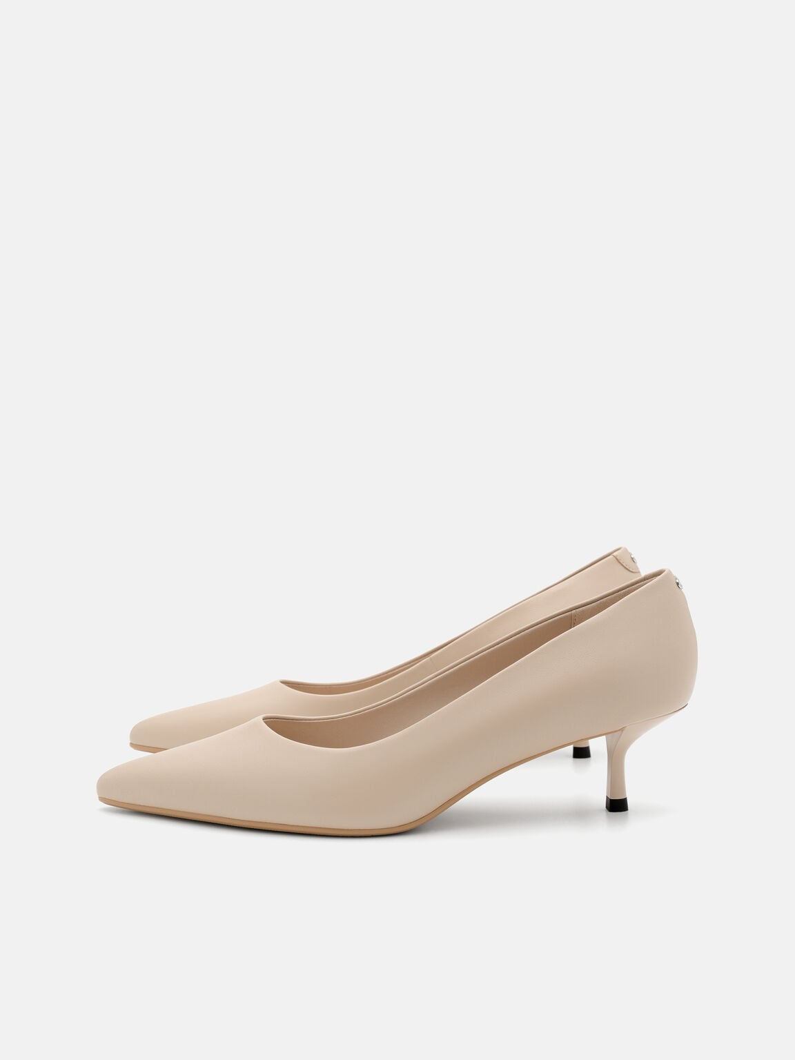 Quinn Leather Heel Pumps, Nude