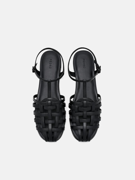 Talia Caged Sandals, Black