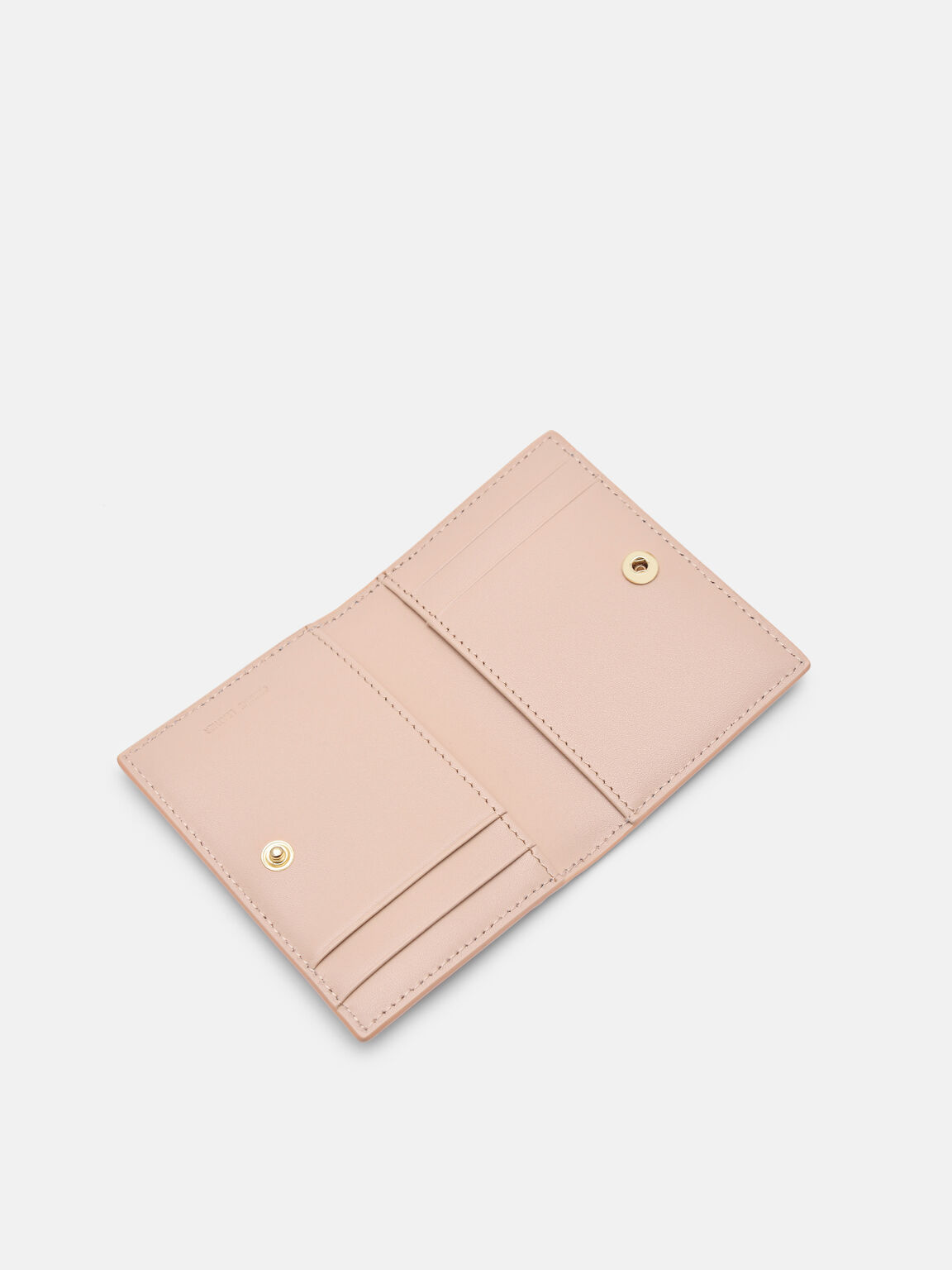 Leather Bi-Fold Card Holder, Nude