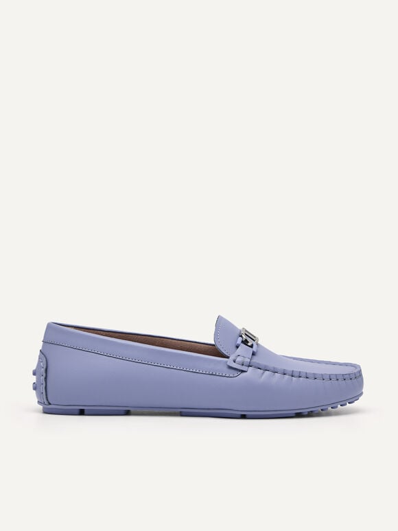 PEDRO Icon Leather Moccasins, Violet