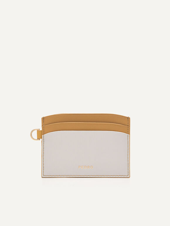 Two-Tone Leather Cardholder, Chalk