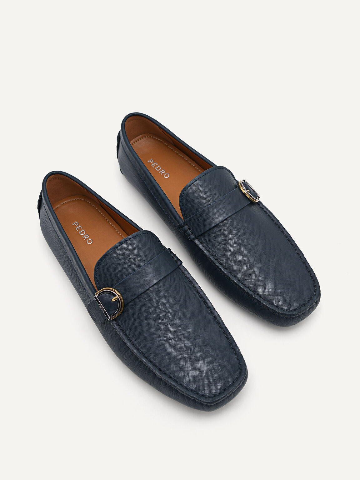 Dillon Leather Moccasins, Navy