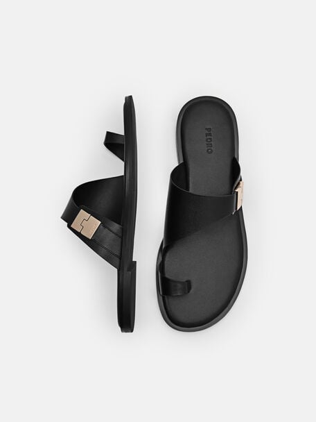 Jatte Leather Sandals, Black