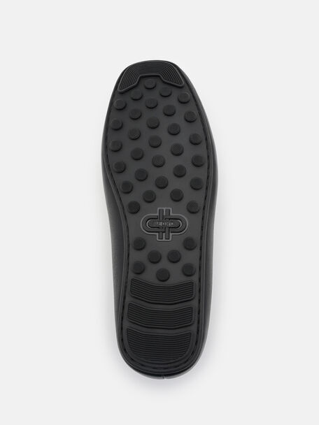 Jatte Leather Driving Shoes, Black Embossed