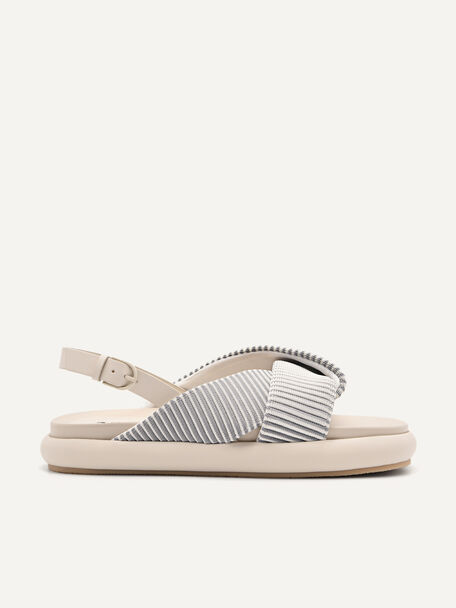 rePEDRO Pleated Sandals, Light Grey