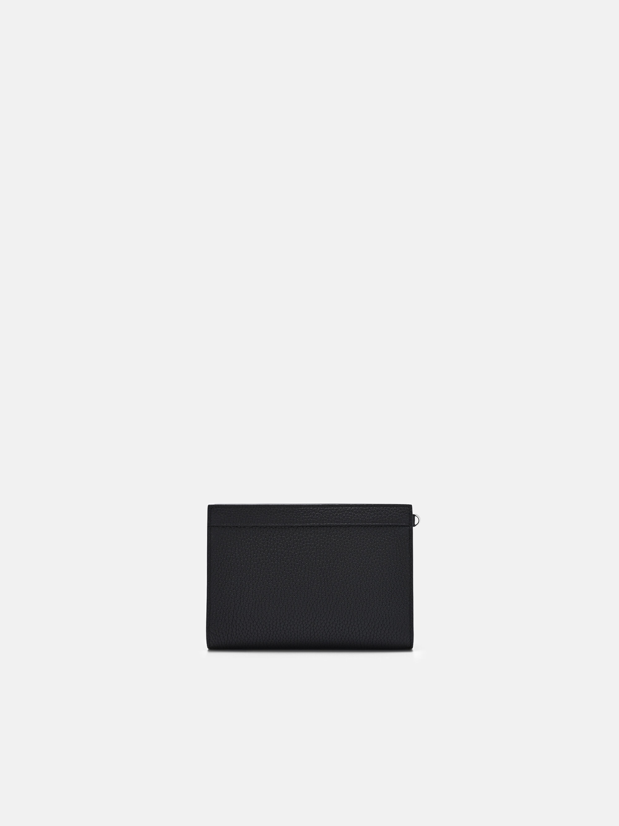Black Leather Mini Zipped Pouch - PEDRO TW