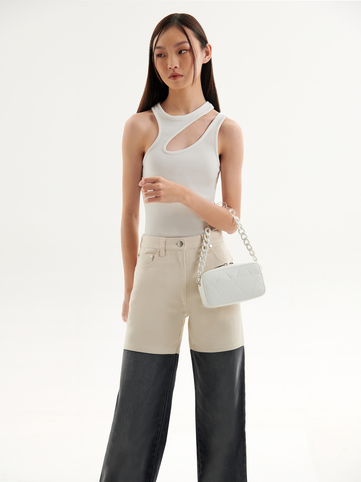 Megan Mini Shoulder Bag, White