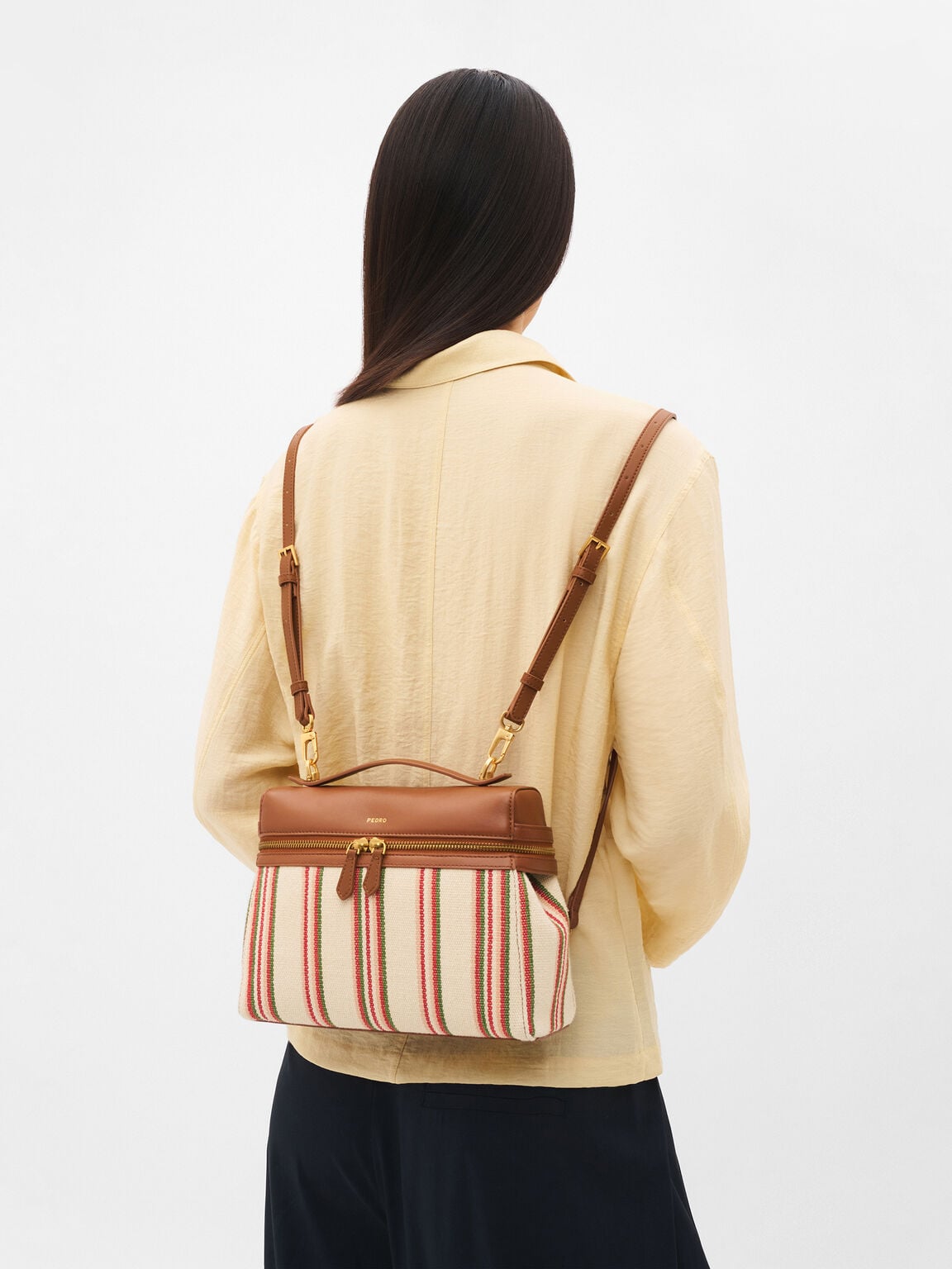 PEDRO x EFI Alyssa Leather Backpack, Multi Canvas
