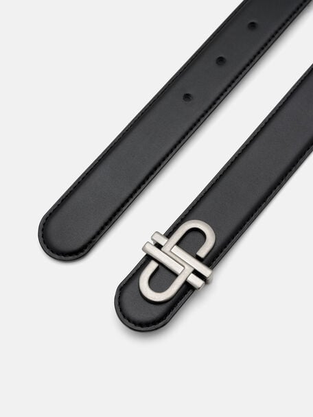 Leather Tang Belt, Black
